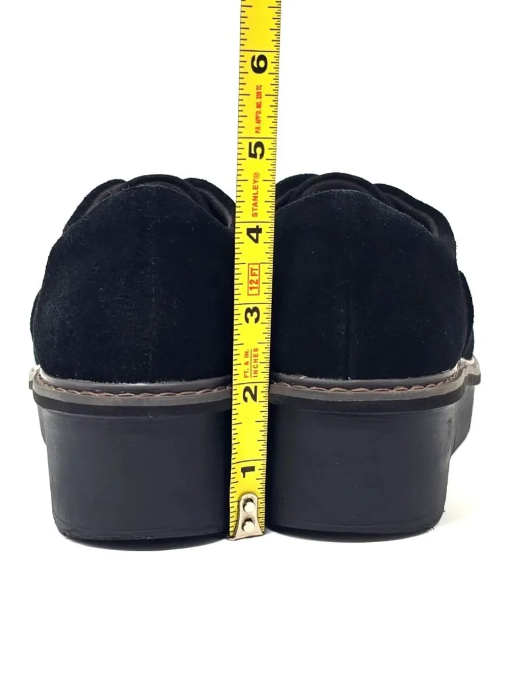 Clarks Airabell Sky Black Suede Slip-on Comfy Platform Wedge Women's Size 8M